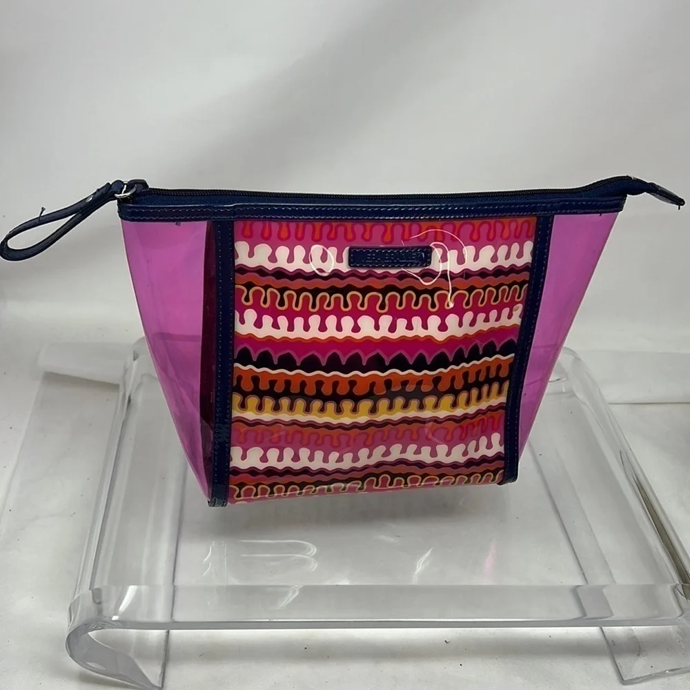 Vera Bradley Large Plastic Clear Zip Clutch Tote Bag